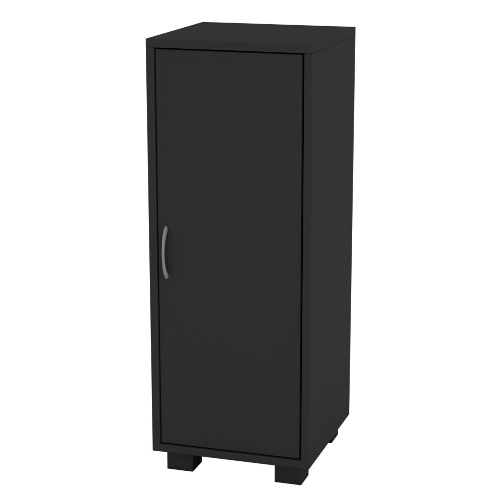 (Black) 1 Door Wooden Cabinet Living Room Storage Unit