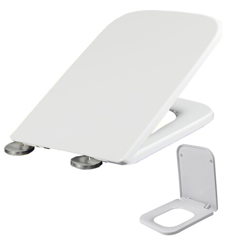 Luxury Square Heavy Duty Soft Close Toilet Seat with TOP FIXING Hinges