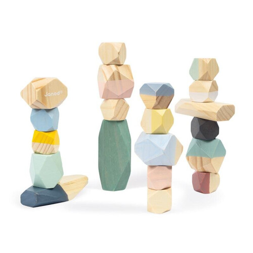 Janod Janod Sweet Cocoon Stacking Stones - Plush Soft Toy 1