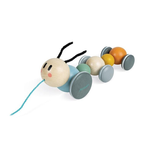 Janod Janod Sweet Cocoon Pull-Along Caterpillar - Plush Soft Toy