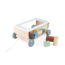 Janod Sweet Cocoon Cart With Blocks - Plush Soft Toy