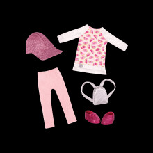 Glitter Girls - Tunica e Leggings Brillanti Deluxe per Bambole da 14 Pollici, Rosa