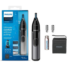 Philips Nose Hair Trimmer, Series 3000 Nose, Ear and Eyebrow Trimmer Showerproof with Protective Guard System, Battery-Operated, No pulling Guaranteed
