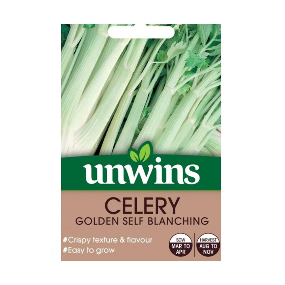 Unwins Grow Your Own Celery Self Blanching Salad Veg Seeds Golden