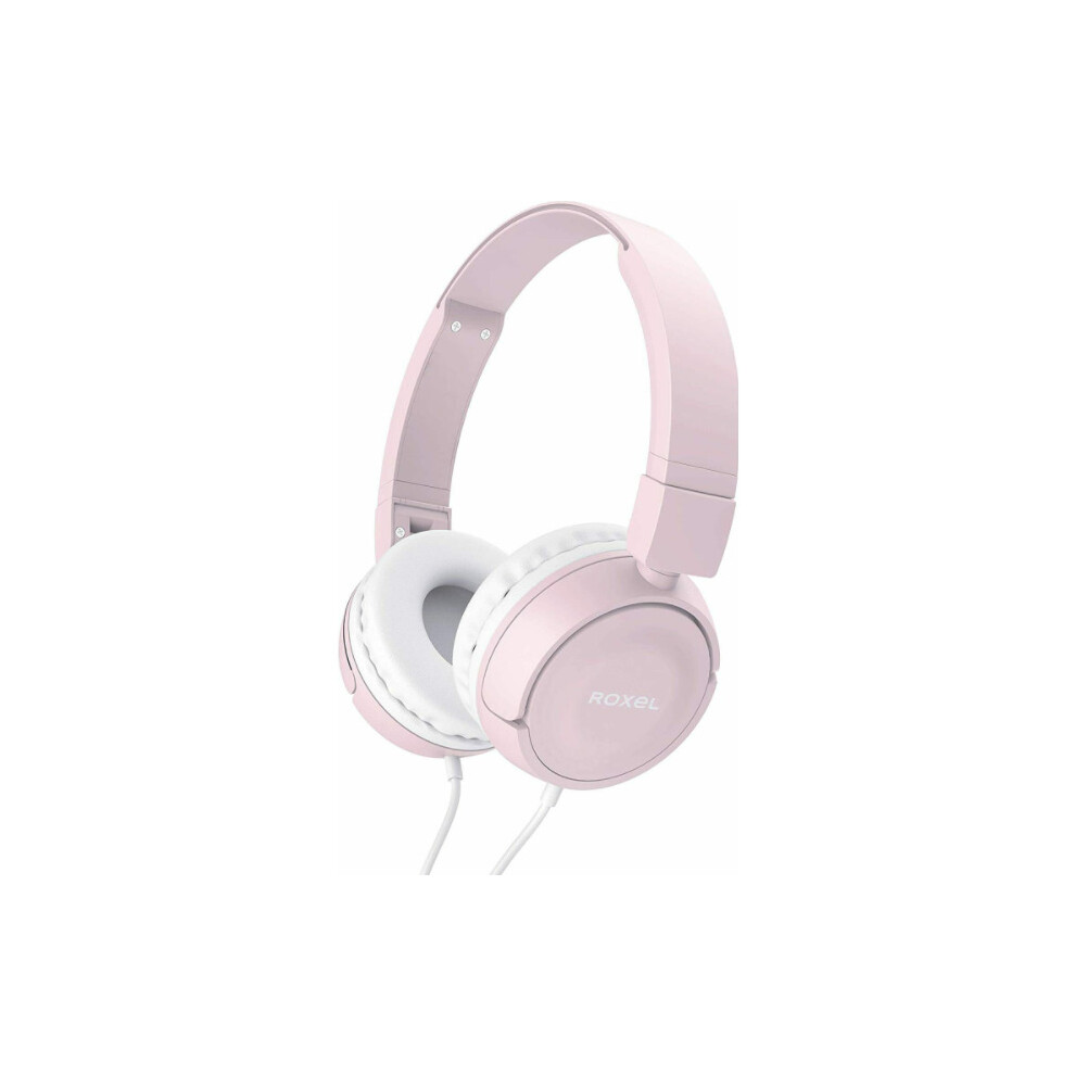 Roxel RX110 Pink Ergonomic Lightweight On Ear Wired Foldable Headphones with Mic
