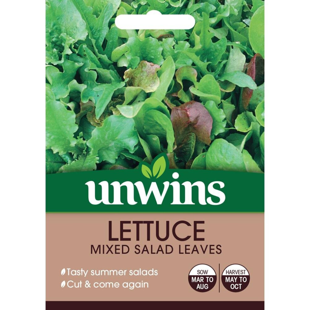 Unwins Grow Your Own Lettuce Mixed Salad Leaves Vegetable Seeds Red/Green