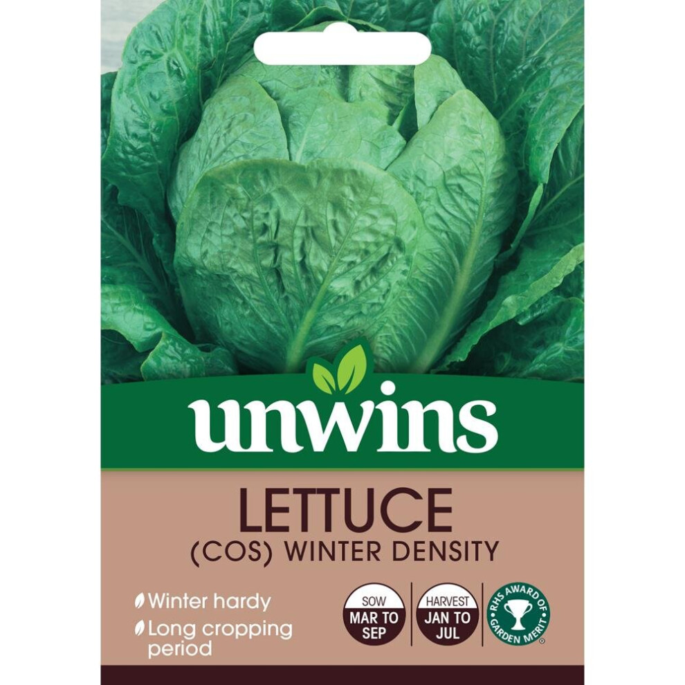 Unwins Grow Your Own Cos Winter Density Lettuce Vegetable Seeds