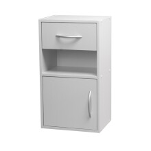 (White) 1 Door 1 Drawer Wooden Bedroom Bedside Cabinet