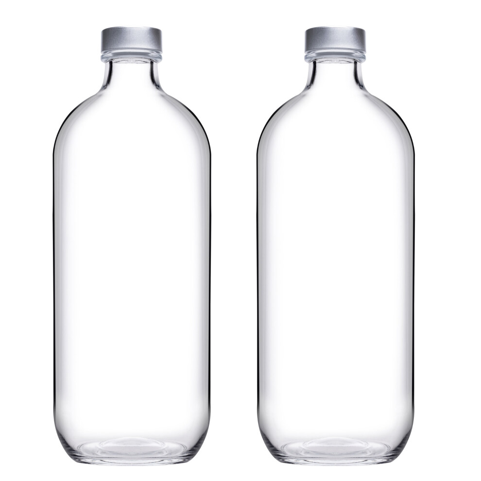 (2x 1.1L) Pasabahce Reusable Glass Water Bottle 1.1L/500ml