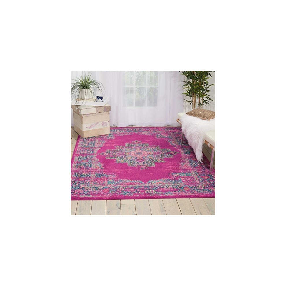 Nourison Passion Traditional Bright Colorful Area Rug, 5'3X7'3, Fuchsia, 7 Feet