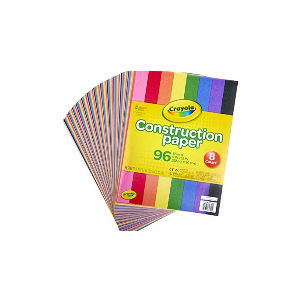 Crayola Construction Paper 9" x 12" Pad 8 Classic Colors (96 Sheets) Great For Classrooms & School Projects