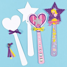 Baker Ross Make Your Own Princess Wand card Blanks - Ideal for Kids to Decorate, Arts and crafts, gifts, Keepsakes and More (Pack of 8)