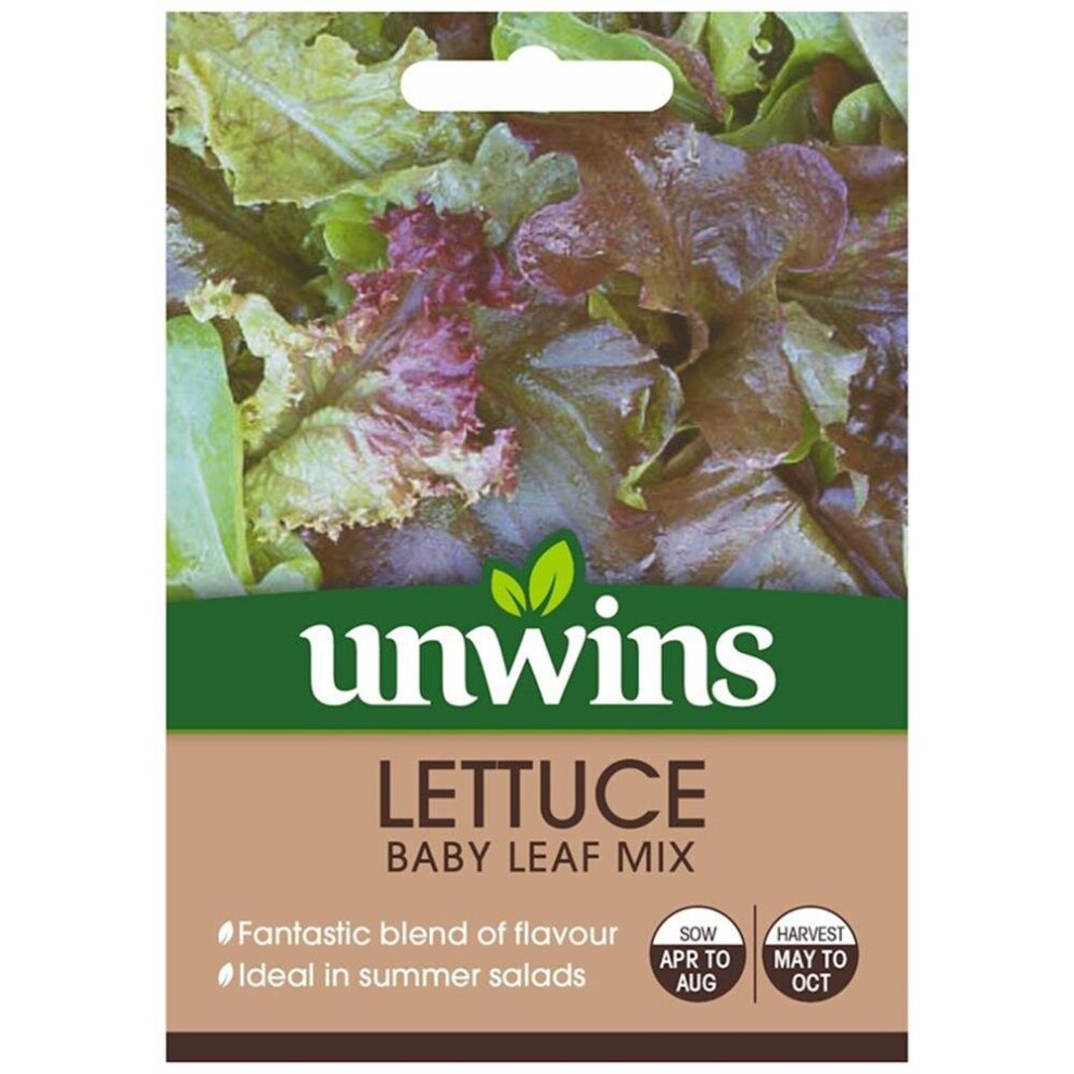 Unwins Grow Your Own Baby Leaf Mix Lettuce Vegetable Seeds