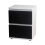 Skagen (White Carcass and Black Drawers) 2 Drawer Wooden Bedside Cabinet Side Table 1