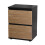 Skagen (Black Carcass and Oak Drawers) 2 Drawer Wooden Bedside Cabinet Side Table 1