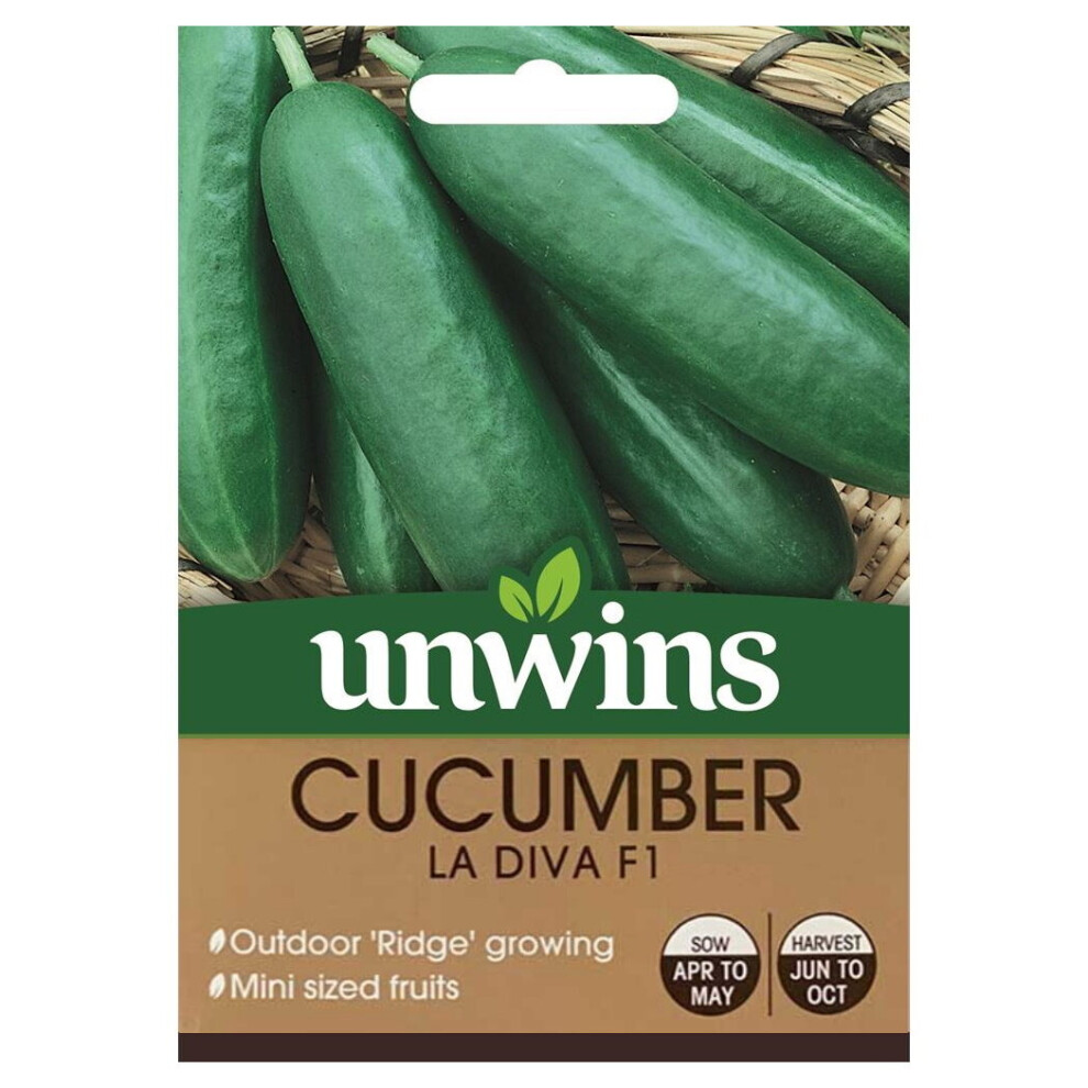 Unwins Grow Your Own Cucumber La Diva F1 Vegetable Seeds