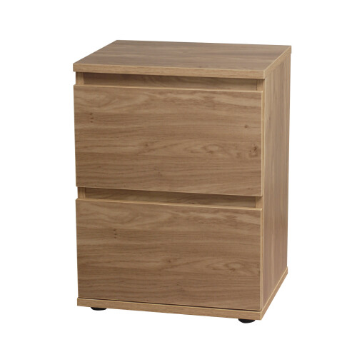 Skagen (Oak Carcass and Oak Drawers) 2 Drawer Wooden Bedside Cabinet Side Table