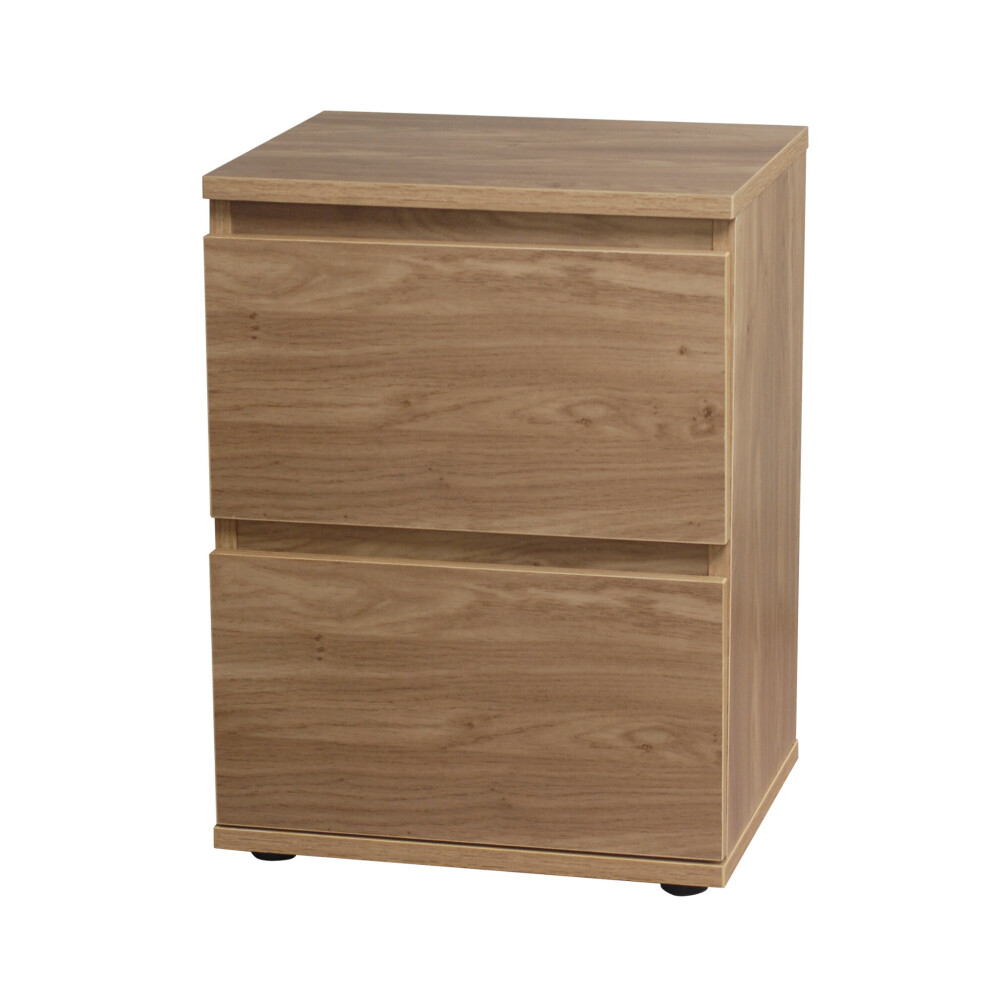 Skagen (Oak Carcass And Oak Drawers) 2 Drawer Wooden Bedside Cabinet Side Table