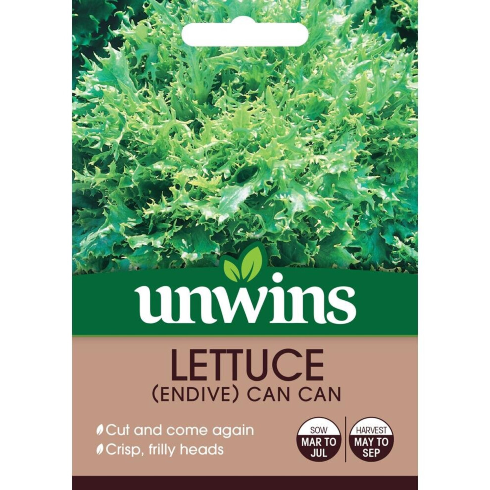 Unwins Grow Your Own Lettuce Endive Can Can Vegetable Seeds