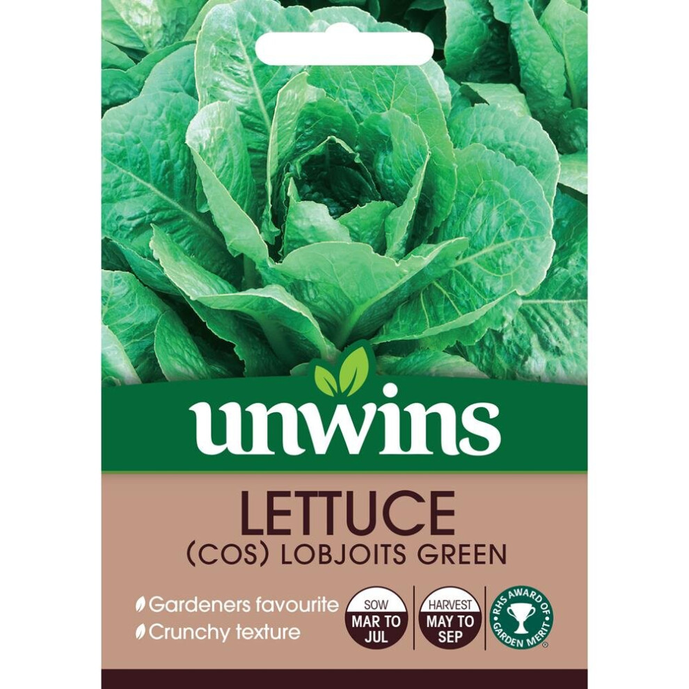 Unwins Grow Your Own Cos Lobjoits Lettuce Vegetable Seeds Green