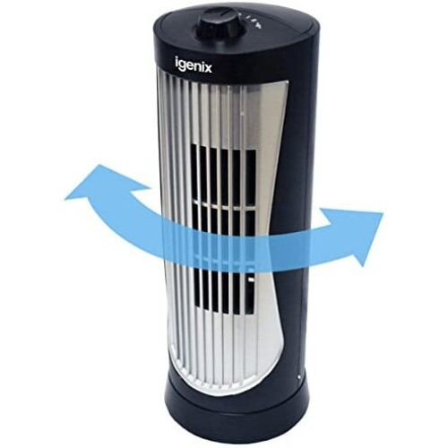 Igenix Igenix Mini Tower Fan - Black/Silver 2