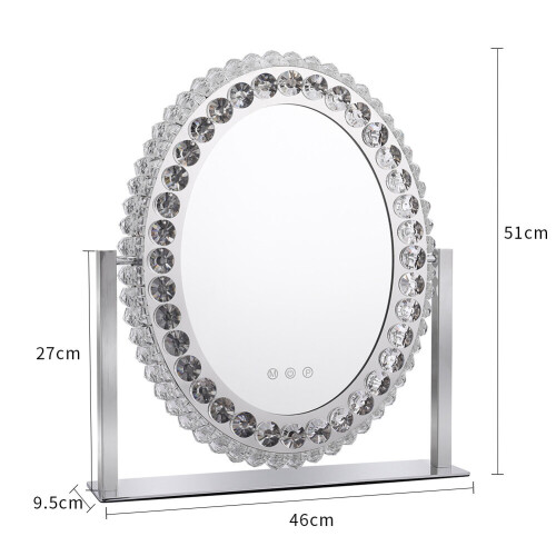 Living And Home Dimmable Led Light Crystal Hollywood Makeup Mirror 1