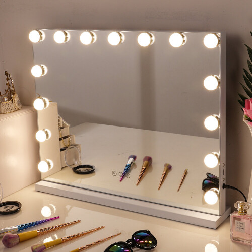 Living And Home Hollywood Touch Sensor Dimmable 15 LED Makeup Mirror 1