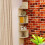 Living And Home 5-Tier Wooden Floating Corner Shelves Display Bookcase 5