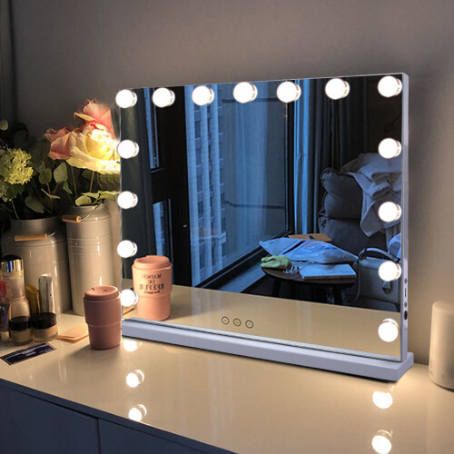 Living And Home Hollywood Touch Sensor Dimmable 15 LED Makeup Mirror 2