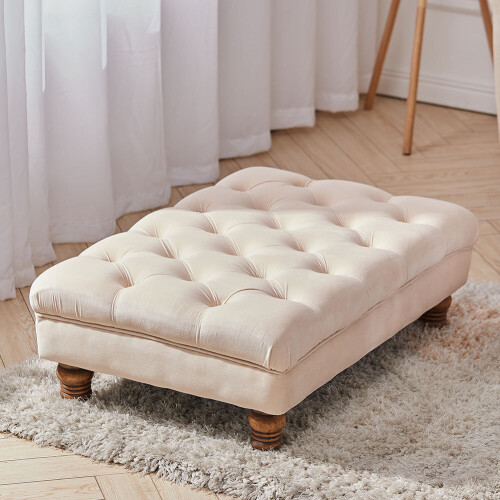Living And Home Footstool Chesterfield Button Seat Bench Chair Ottoman Pouffe Stool 1
