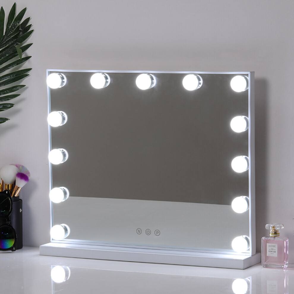 Large Hollywood Makeup Dressing Mirror with 13 LED Light Touch Dimmable Bulb