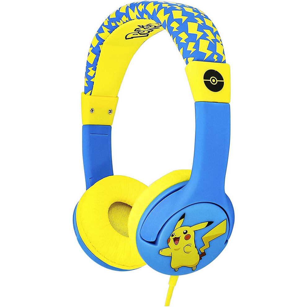 Pokemon Pikachu Children's Wired Headphones With Adjustable Headband 5055371622998
