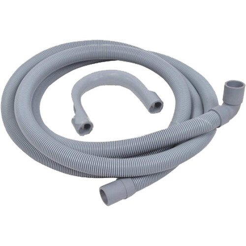 Universal Drain Hose with Right Angle End for Washing Machines & Dishwashers (2.5m, 19mm / 21mm)