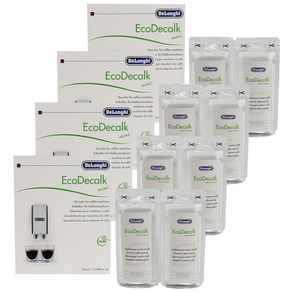 8 x DELONGHI NOKALK Coffee Maker Natural DESCALER 8 x 100ml