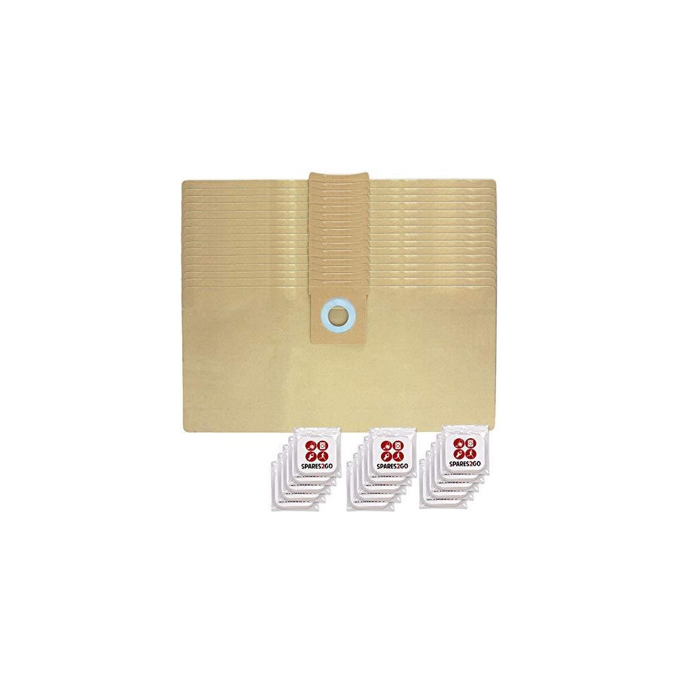 Spares2go Vacuum Dust Bags For Titan 16L 20L 30L 40L (Pack Of 15) + Freshener Tabs