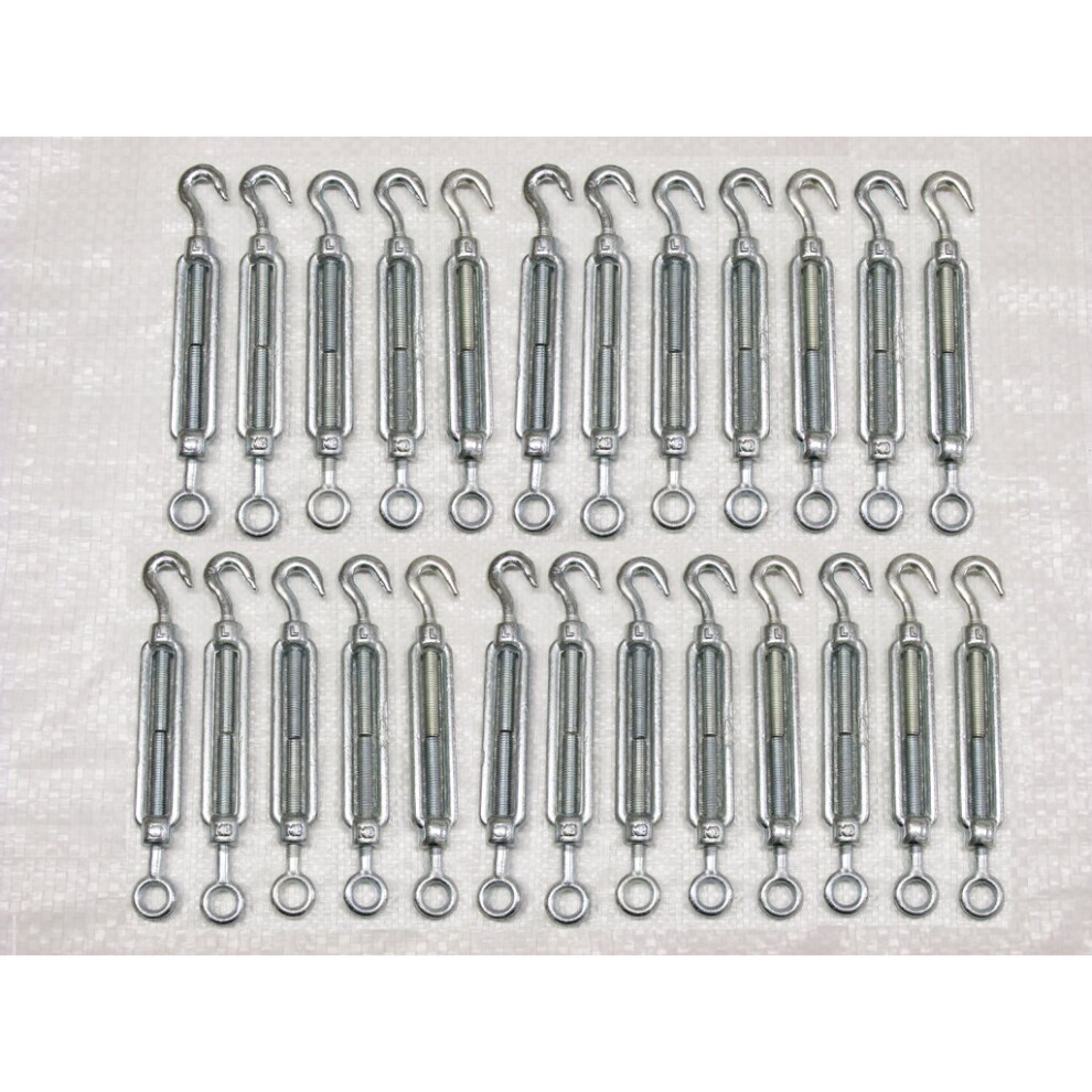 (M22, Pack of 25) Hook to Eye Turnbuckle Galvanised from 5MM - 32MM-image-OPC-P6NV2MH-NEW