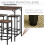 Homcom HOMCOM Industrial Rectangular Dining Table Set with 4 Stools for Dining Room 6