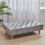 Living And Home Velvet Rectangle Buttoned Footstool with 4 Wood Legs 1
