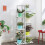 Living And Home Rustic Wooden Multi-Tiered Potted Plant Stand Rack 2