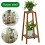 Living And Home Vintage Tiered Indoor Plant Stand Solid Wood Display Shelf 4