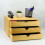 Bamboo Desktop 3 Drawer Wide Stand for Office Home 1