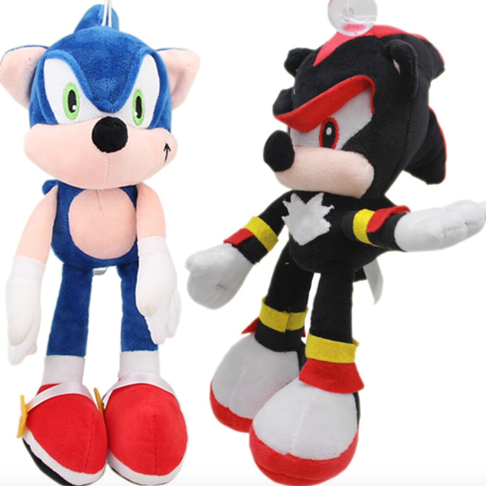 Eastvaps 2Pcs 30Cm Sonic The Hedgehog Stuffed Plush Toy Shadow Black