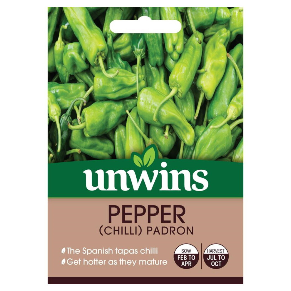 Unwins Grow Your Own Padron Chilli Pepper Vegetable Seeds