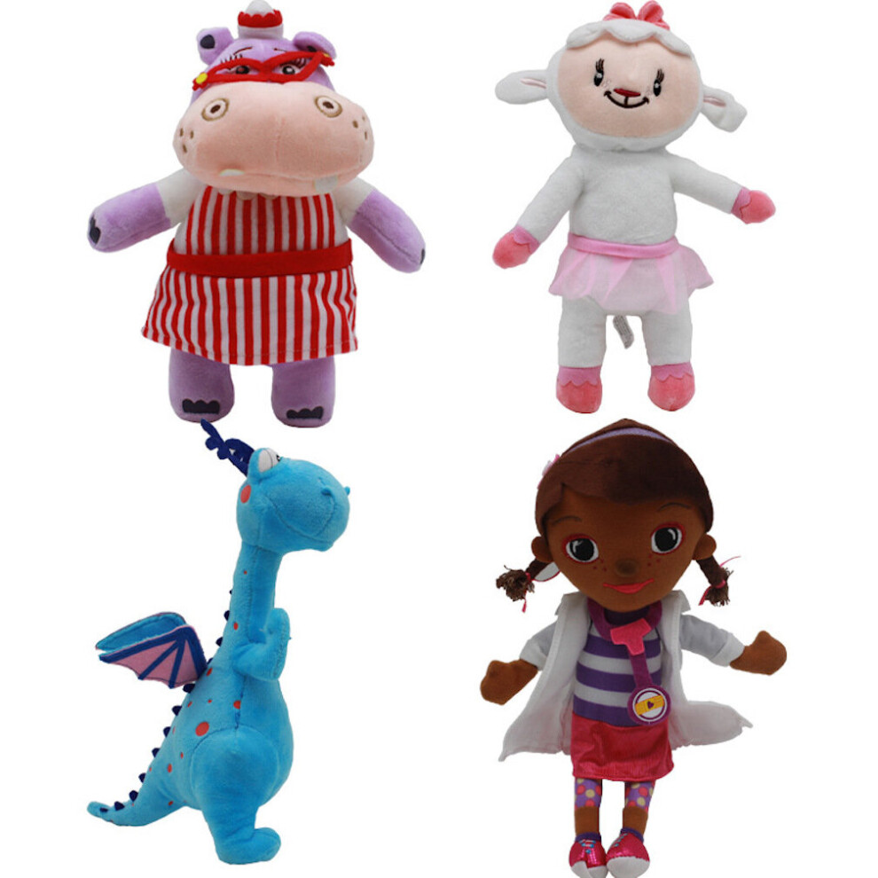 Eastvaps 4Pcs Doctor Doc Mcstuffins Muffin Hippo Plush Toy Doll 30Cm