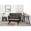 Seconique Quebec Wave Edge Console Table Medium Oak Effect Black Metal Legs 11