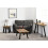 Seconique Quebec Wave Edge Console Table Medium Oak Effect Black Metal Legs 9