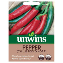 Unwins Grow Your Own Tokyo Hot F1 Chilli Pepper Vegetable Seeds