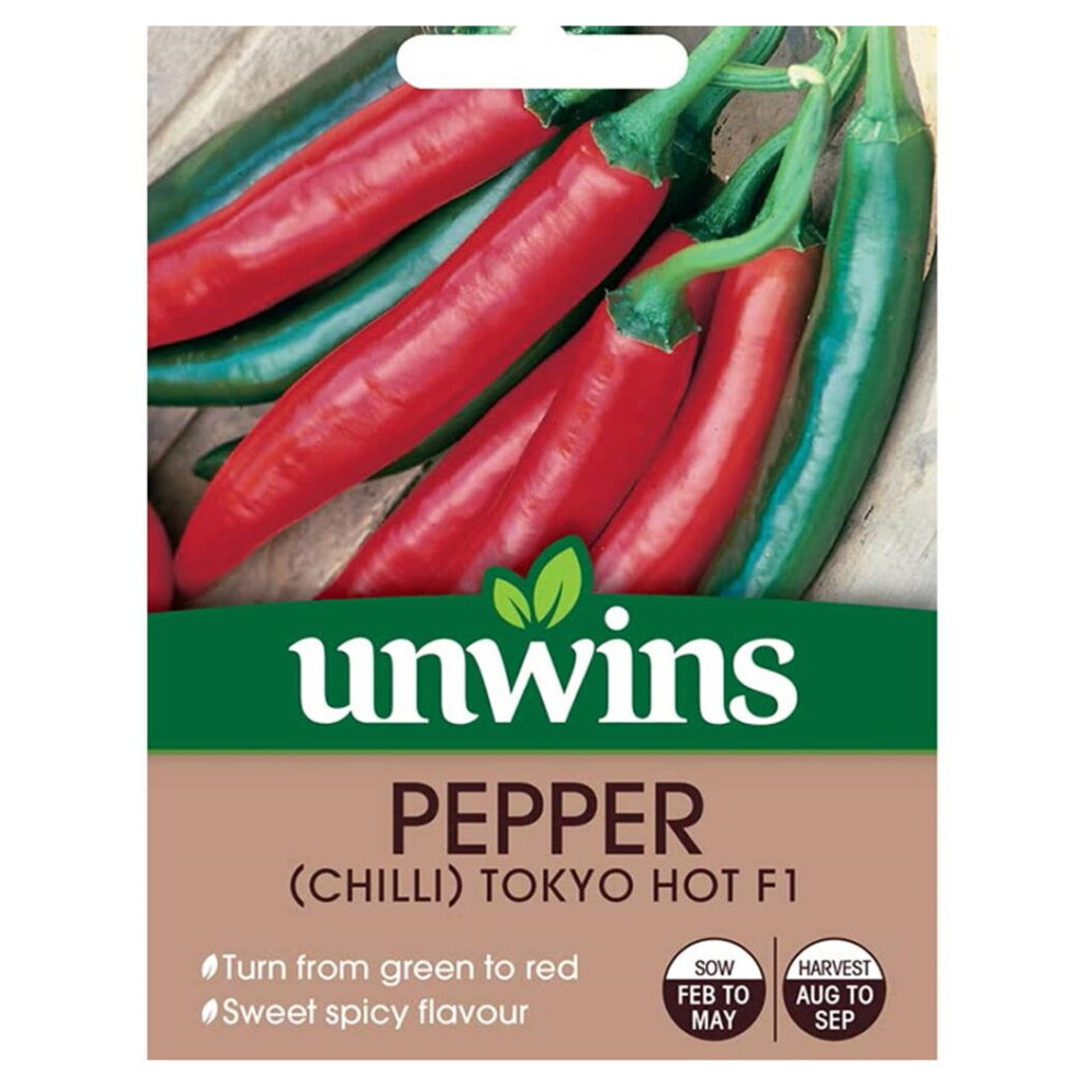 Unwins Grow Your Own Tokyo Hot F1 Chilli Pepper Vegetable Seeds