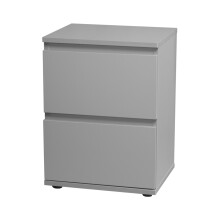 (Grey Carcass and Grey Drawers) 2 Drawer Wooden Bedside Cabinet Side Table