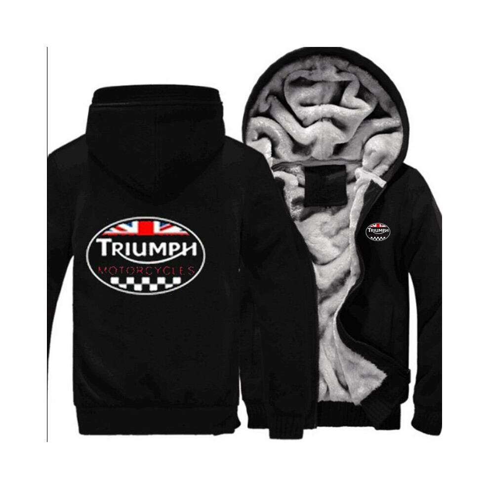(Black, L) TRIUMPH Warm Jacket Coat Thicken Zip Cardigan